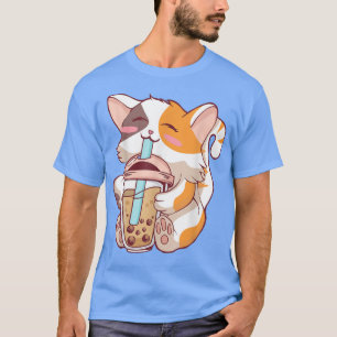 Camiseta Cat Boba Tea Bubble Tea Kawaii Anime Japanese Girl