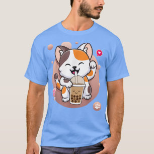 Camiseta Cat Boba Tea Bubble Tea Kawaii Anime Japanese Neko