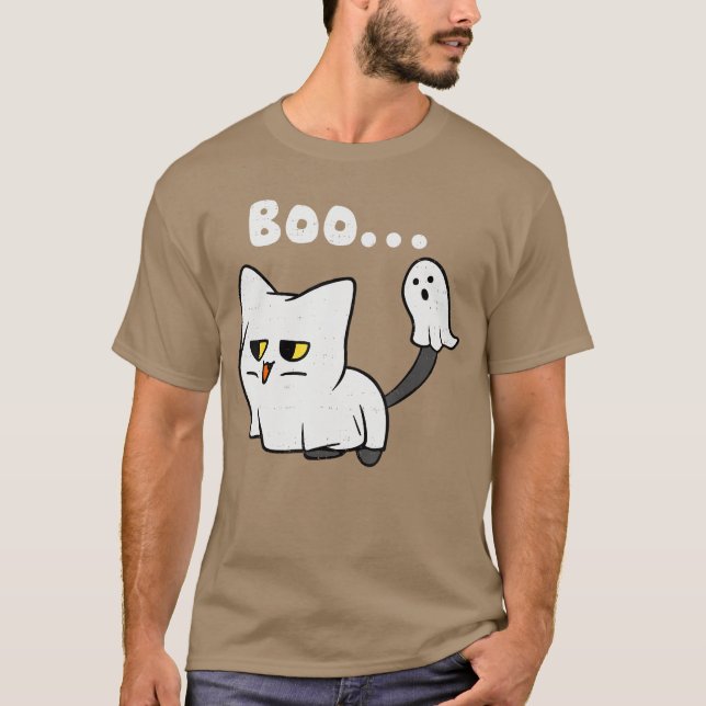 Camiseta Cat Boo Ghost Cute Kitty Spooky Funny Halloween Me (Anverso)