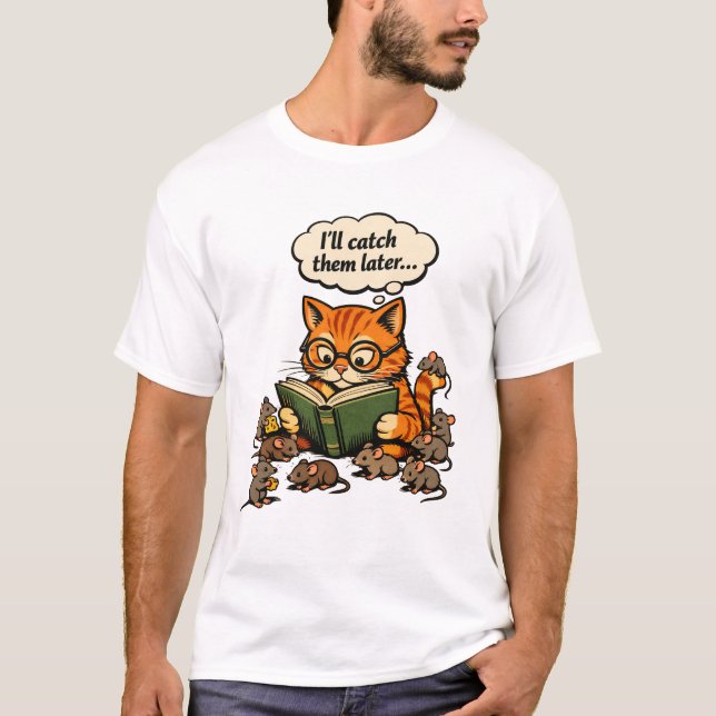 Camiseta cat book (Anverso)