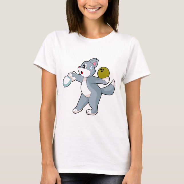 Camiseta Cat Bowling Bowling ball Bowling pin (Anverso)