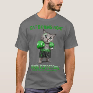 Camiseta Cat Boxing Fight Crush Depression Mental Health Aw
