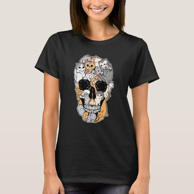 Camiseta Cat Breed Animal Skull Shape Animation Skull (Anverso)