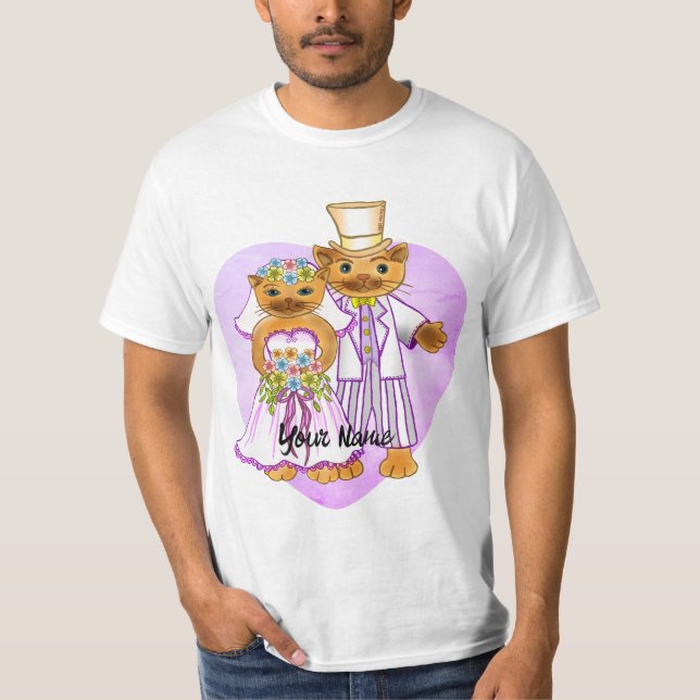 Camiseta Cat Bride y Groom boda T-Shirt (Anverso)