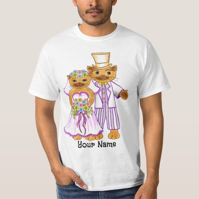 Camiseta Cat Bride y Groom boda T-Shirt (Anverso)