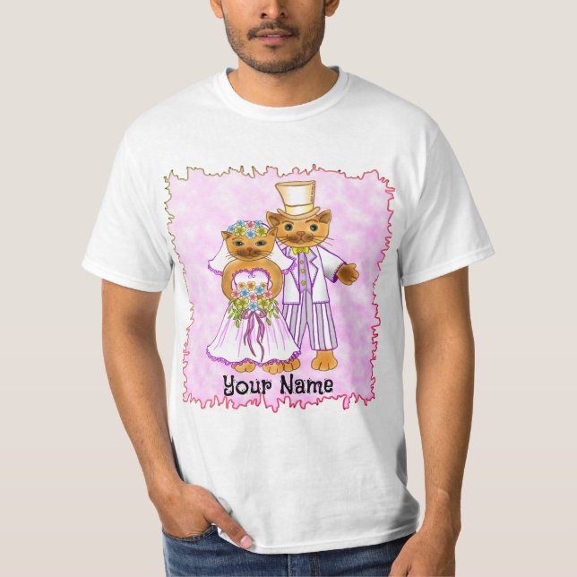 Camiseta Cat Bride y Groom boda T-Shirt (Anverso)