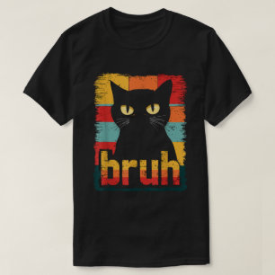 Camiseta Cat Bruh Meme Gracioso Gatos Kitten Retro