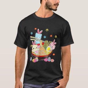 Camiseta Cat Bunny Oars Ramen Kawaii Easter Day Anime Lover