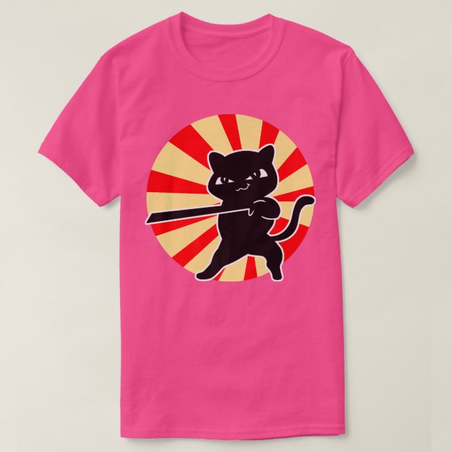 Camiseta Cat Bushido Ronin Samurai Japonés (2) (Diseño del anverso)