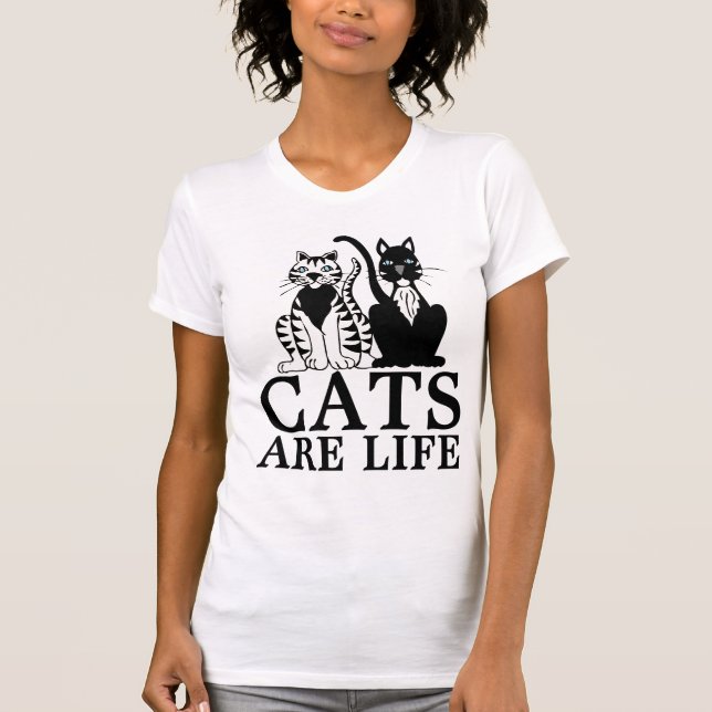 CAMISETA CAT CATS ARE ;T-SHIRS DE VIDA (Anverso)