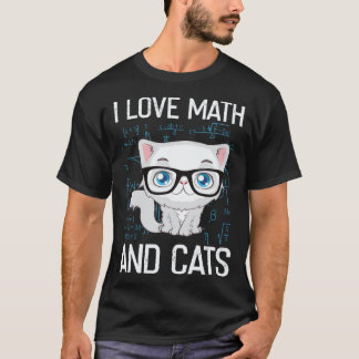 Camiseta Cat Christian Gif I Love Math And Cats
