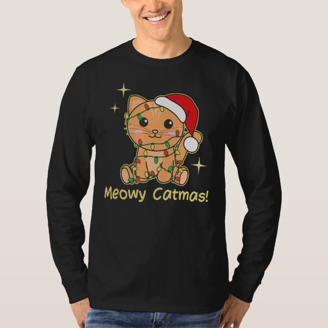 Camiseta Cat Christmas Animals Cute Cats Meowy Catmas 4 (Anverso)