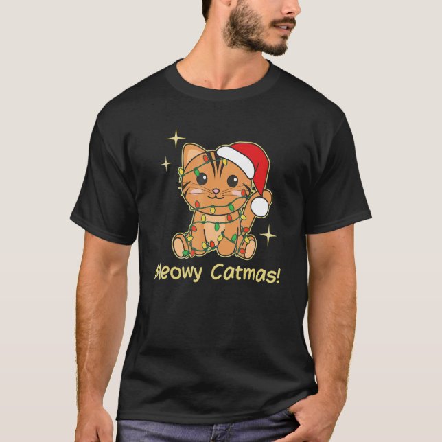 Camiseta Cat Christmas Animals Cute Cats Meowy Catmas 6 (Anverso)