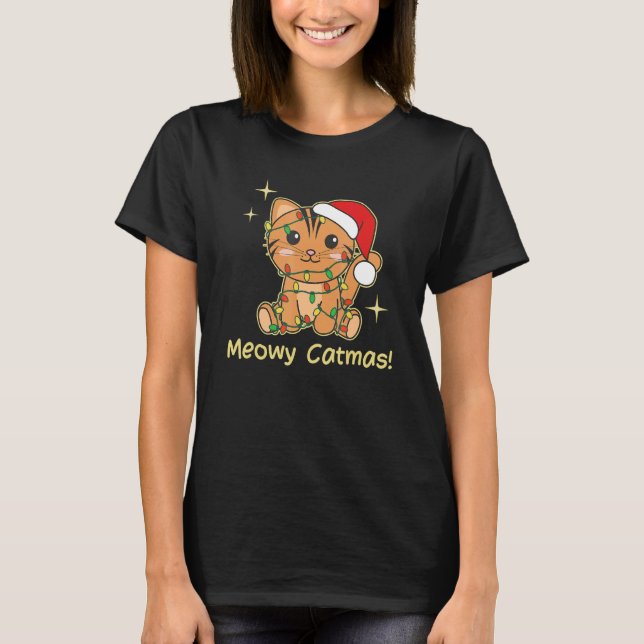 Camiseta Cat Christmas Animals Cute Cats Meowy Catmas 6 (Anverso)