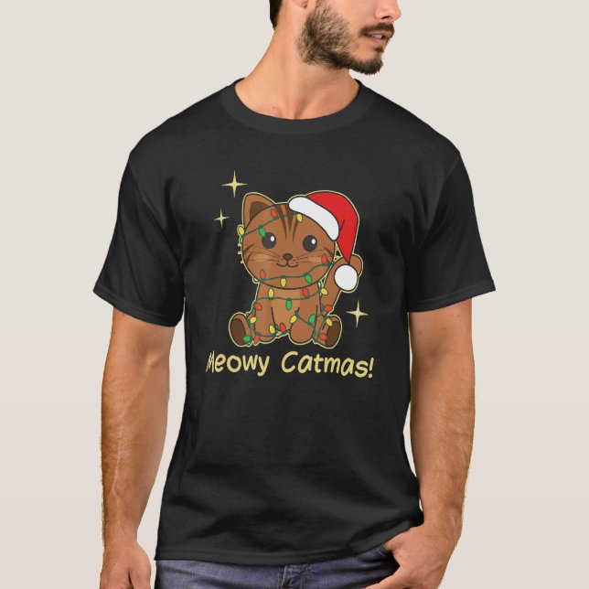 Camiseta Cat Christmas Animals Cute Cats Meowy Catmas 7 (Anverso)