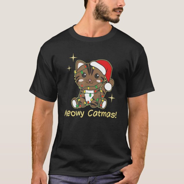 Camiseta Cat Christmas Animals Cute Cats Meowy Catmas 8 (Anverso)