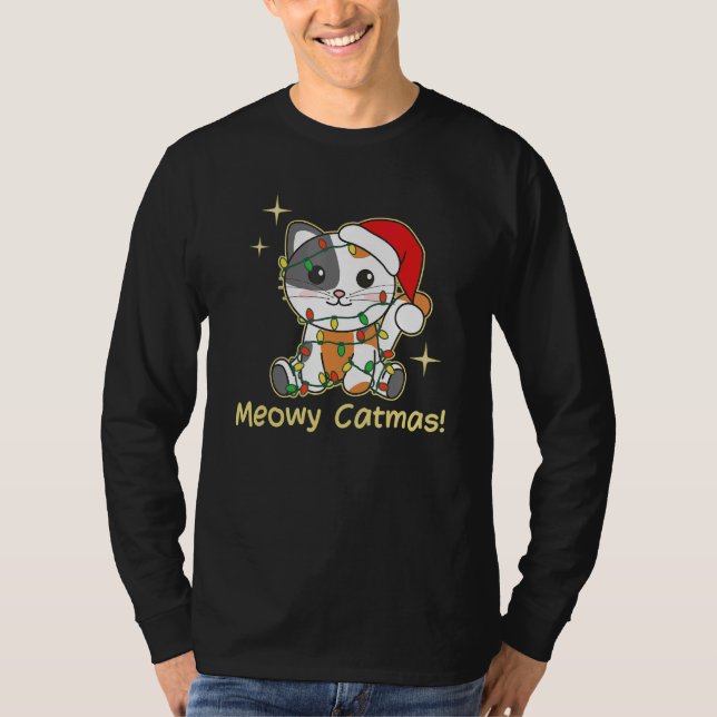 Camiseta Cat Christmas Animals Cute Cats Meowy Catmas 9 (Anverso)