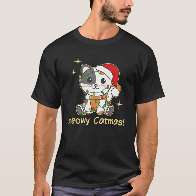 Camiseta Cat Christmas Animals Cute Cats Meowy Catmas 9 (Anverso)