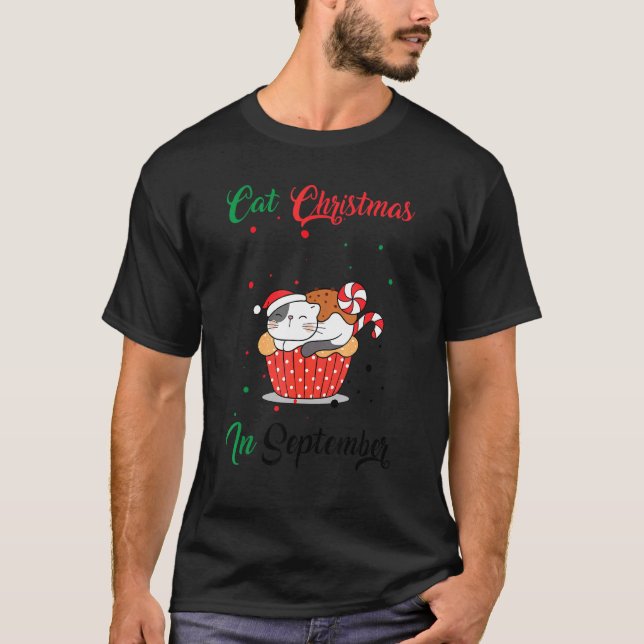 Camiseta Cat Christmas In September Xmas Kitten (Anverso)