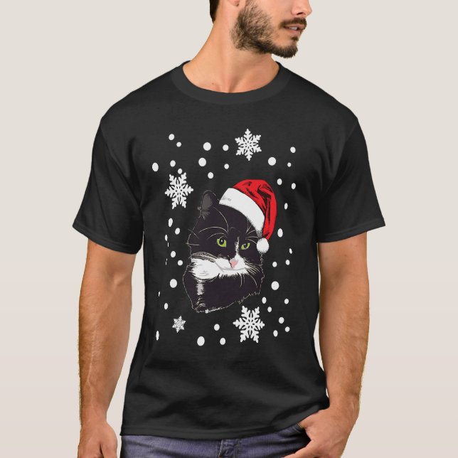Camiseta cat christmas snow  idea winter snowflake (Anverso)