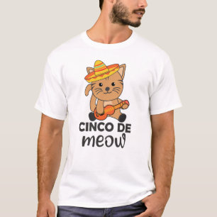 Camiseta Cat Cinco De Meow Mexican Sombrero Cats