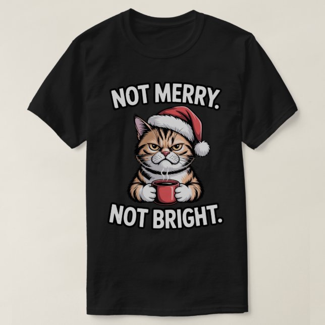 Camiseta Cat Coffee, Anti-Christmas Design  (Diseño del anverso)