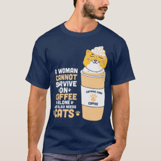 Camiseta Cat Coffee Funny