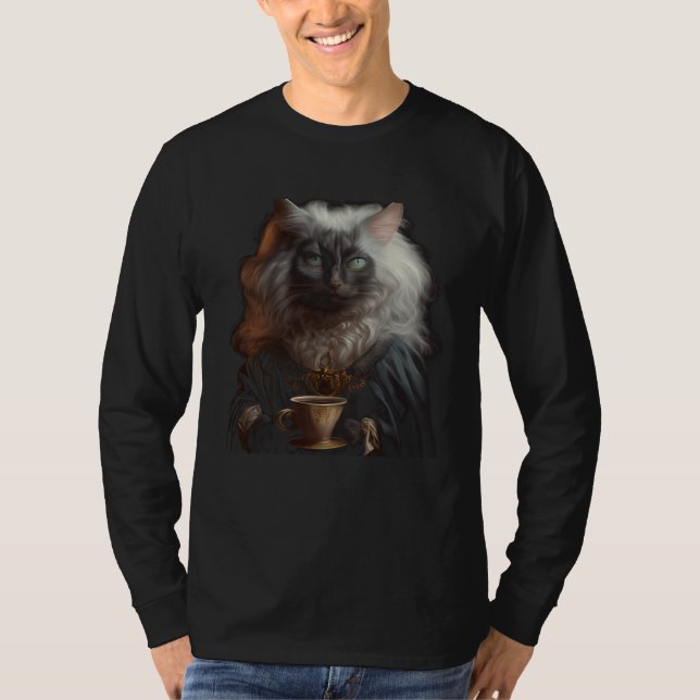 Camiseta Cat Coffee Graphic Tees Men Women Boys Girls (Anverso)