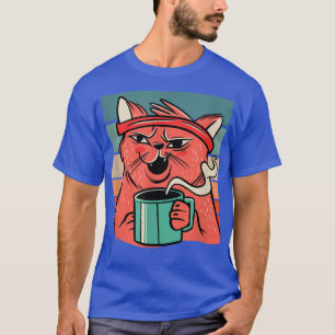 Camiseta Cat Coffee Retro