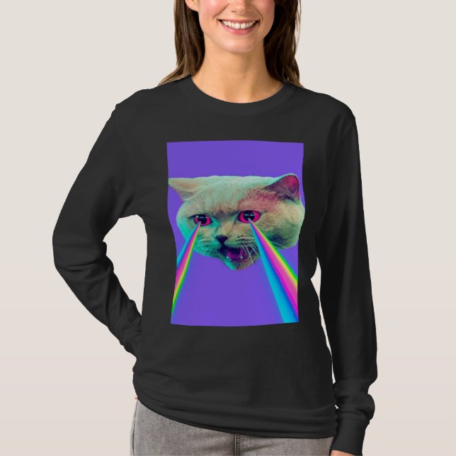 Camiseta Cat come out of the eyes  cool cat (Anverso)