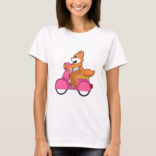 Camiseta Cat como motociclista con Scooter.PNG (Anverso)