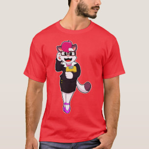 Camiseta Cat como secretario con Notepad