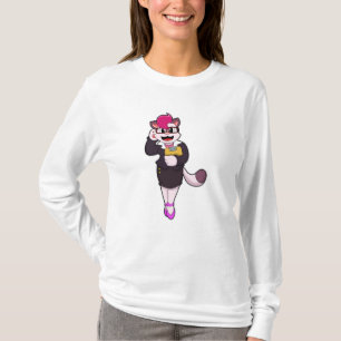 Camiseta Cat como secretario con Notepad
