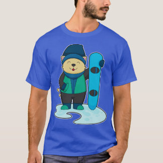 Camiseta Cat Como Snowboarder Con Snowboard