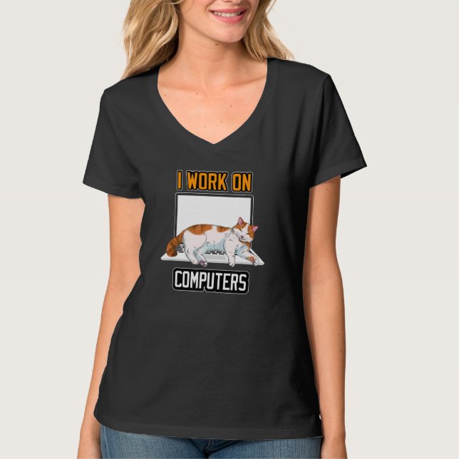 Camiseta Cat Computer Applications Technology Cat (Anverso)