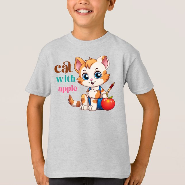Camiseta Cat Con Apple-85242 (Anverso)