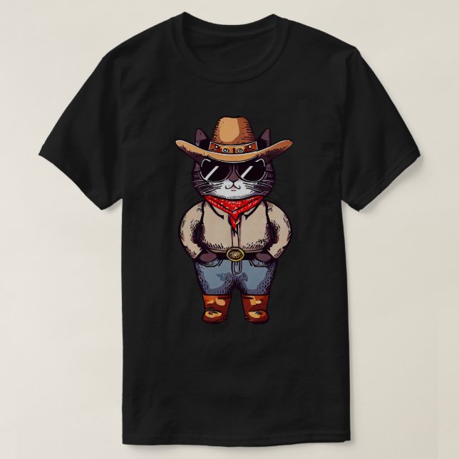 Camiseta Cat Cowboy (Diseño del anverso)
