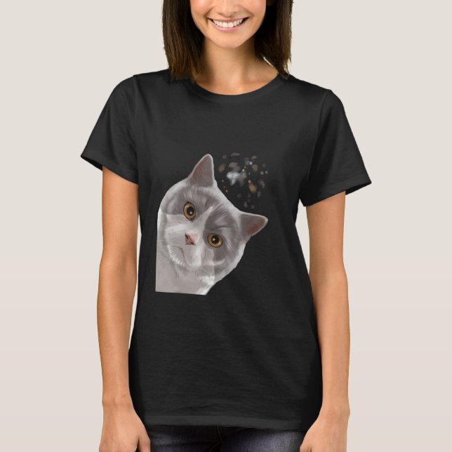 Camiseta Cat Curious British Shorthair 1 (Anverso)