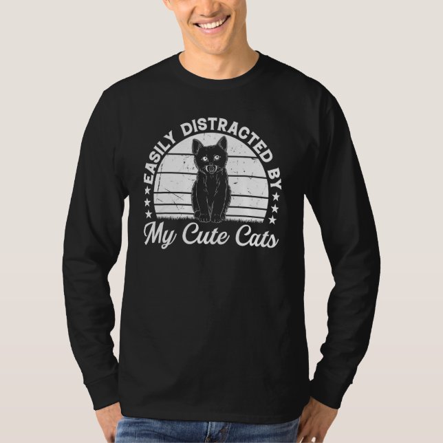 Camiseta Cat  Cute Cat Owner  Easily Distracted By My Cute  (Anverso)