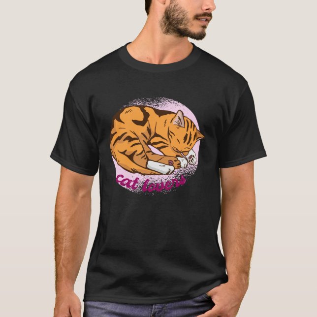 Camiseta cat  cute sleeping (Anverso)