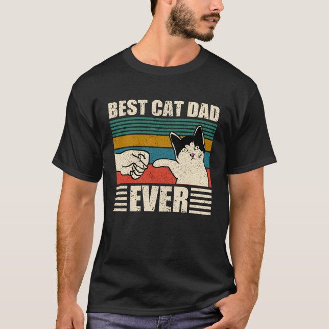Camiseta Cat Dad  Best Cat Dad Ever (Anverso)