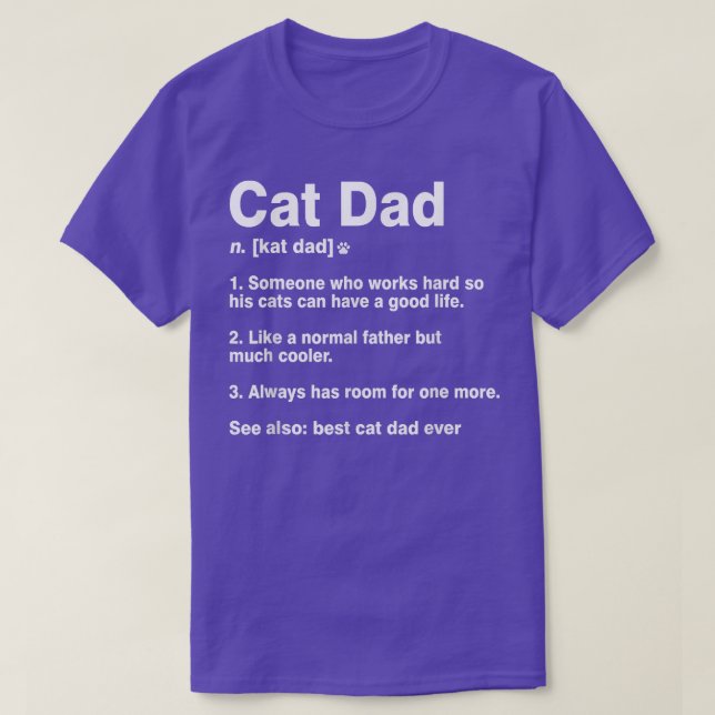 Camiseta Cat Dad Definition Funny Meaning  Cat Lover Father (Diseño del anverso)