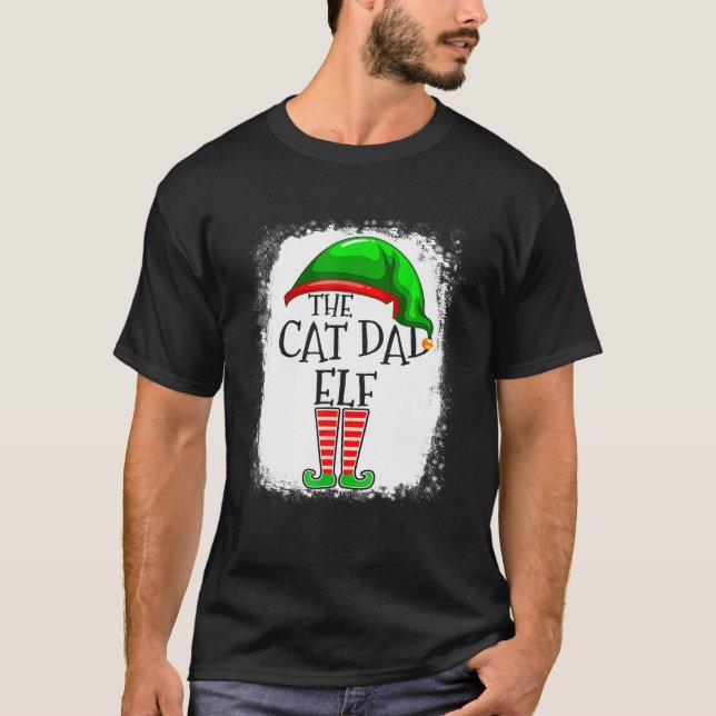 Camiseta Cat Dad Elf Mating Group Xmas Funny Family Chris (Anverso)
