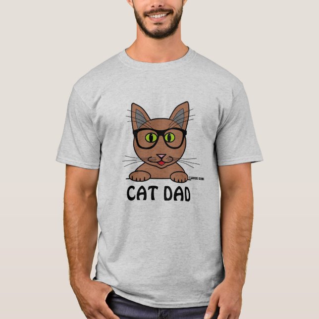 Camiseta CAT DAD Eyeglasses Cat (Anverso)