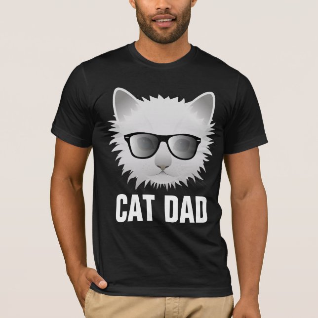 CAMISETA CAT DAD, FUNNY CAT T-SHIRTS (Anverso)