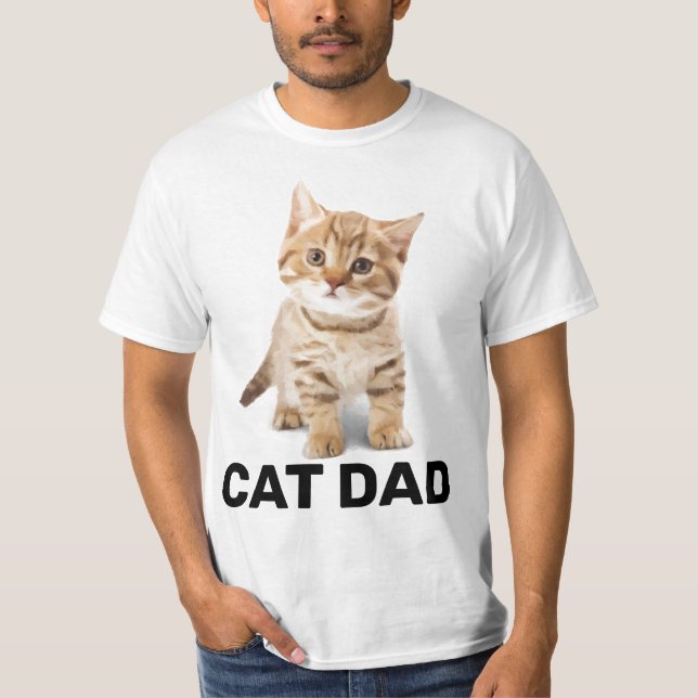 CAMISETA CAT DAD GINGER KITTEN MENS T-SHIRS (Anverso)