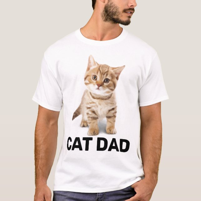 CAMISETA CAT DAD GINGER KITTEN MENS T-SHIRS (Anverso)