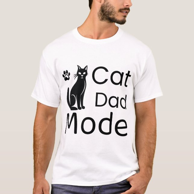 Camiseta Cat Dad Mode Shirt, Funny Cat Dad Gift, Cool Pet O (Anverso)