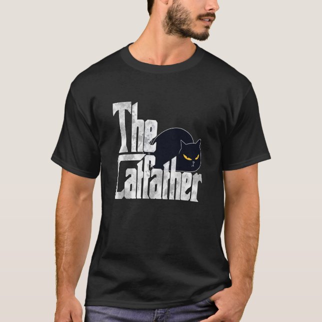 Camiseta Cat Dad The Catfather Crazy Black Cat Father Kitty (Anverso)