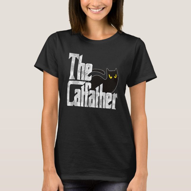 Camiseta Cat Dad The Catfather Crazy Black Cat Father Kitty (Anverso)